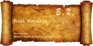 Budi Katalin névjegykártya